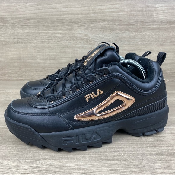 Fila Trainers Black And Gold Fila Disruptor Black And Gold